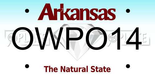 OWPO14 Arkansas License Plate