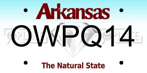 OWPQ14 Arkansas License Plate