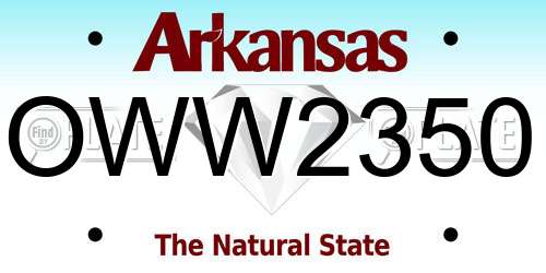 OWW2350 Arkansas License Plate