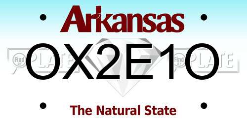 OX2E1O Arkansas License Plate