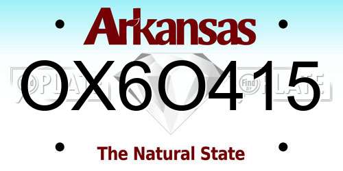 OX6O415 Arkansas License Plate