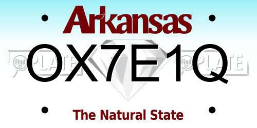 OX7E1Q Arkansas License Plate
