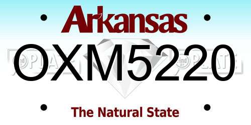 OXM5220 Arkansas License Plate