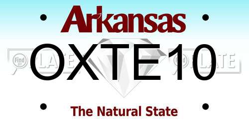 OXTE10 Arkansas License Plate