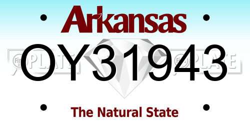 OY31943 Arkansas License Plate