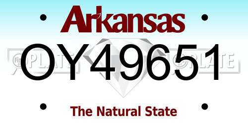 OY49651 Arkansas License Plate
