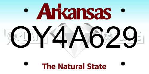 OY4A629 Arkansas License Plate
