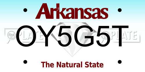 OY5G5T Arkansas License Plate