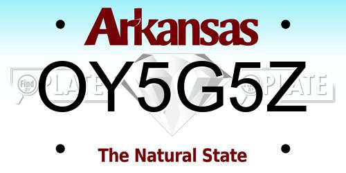 OY5G5Z Arkansas License Plate