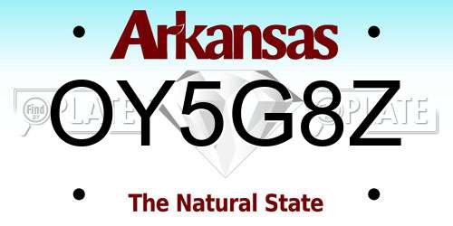OY5G8Z Arkansas License Plate