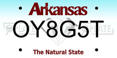 OY8G5T Arkansas License Plate