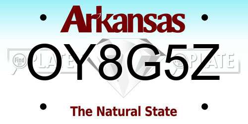 OY8G5Z Arkansas License Plate