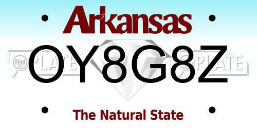 OY8G8Z Arkansas License Plate