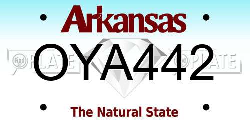 OYA442 Arkansas License Plate