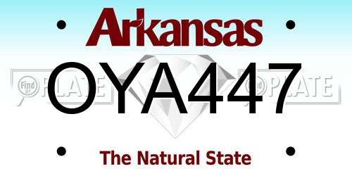 OYA447 Arkansas License Plate
