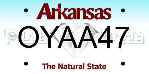 OYAA47 Arkansas License Plate