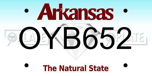 OYB652 Arkansas License Plate