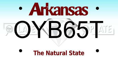 OYB65T Arkansas License Plate