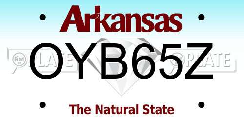 OYB65Z Arkansas License Plate