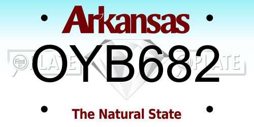 OYB682 Arkansas License Plate