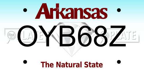 OYB68Z Arkansas License Plate