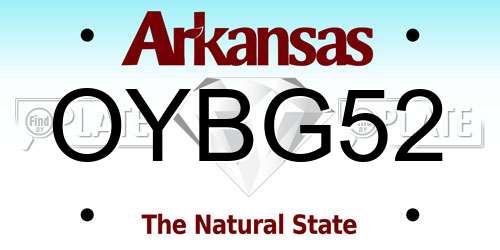 OYBG52 Arkansas License Plate