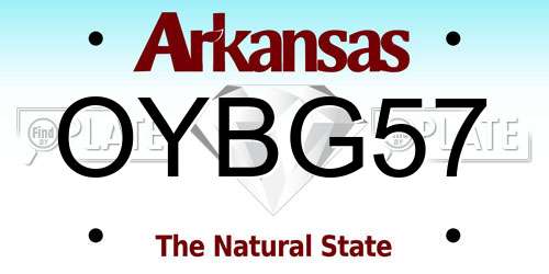 OYBG57 Arkansas License Plate