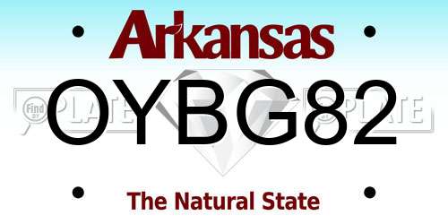OYBG82 Arkansas License Plate