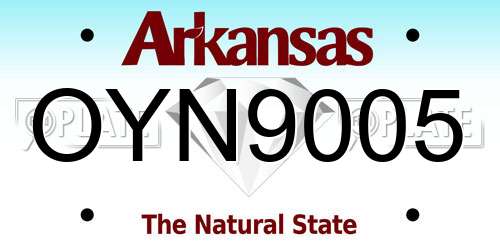 OYN9005 Arkansas License Plate