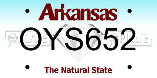 OYS652 Arkansas License Plate