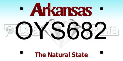 OYS682 Arkansas License Plate