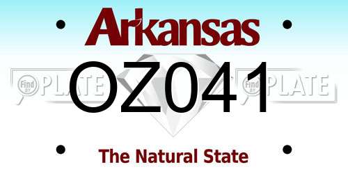 OZ041 Arkansas License Plate