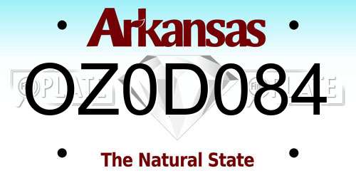 OZ0D084 Arkansas License Plate