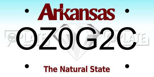 OZ0G2C Arkansas License Plate