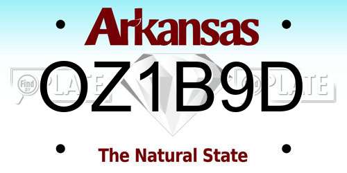 OZ1B9D Arkansas License Plate