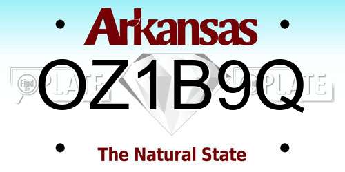 OZ1B9Q Arkansas License Plate