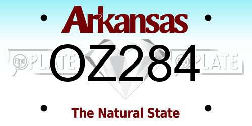 OZ284 Arkansas License Plate