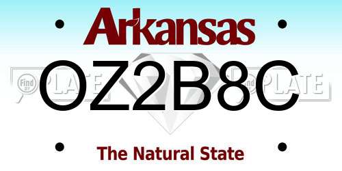 OZ2B8C Arkansas License Plate