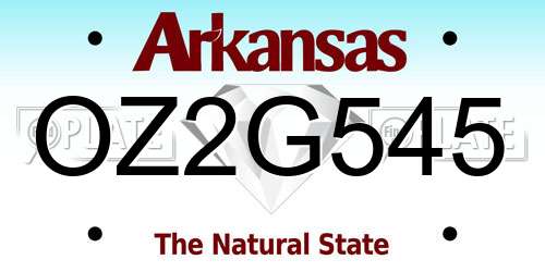 OZ2G545 Arkansas License Plate