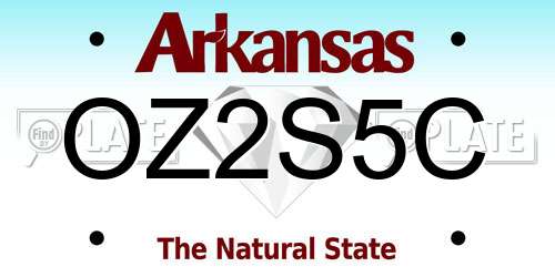 OZ2S5C Arkansas License Plate