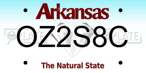 OZ2S8C Arkansas License Plate