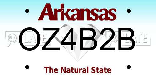 OZ4B2B Arkansas License Plate