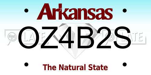 OZ4B2S Arkansas License Plate