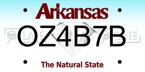 OZ4B7B Arkansas License Plate