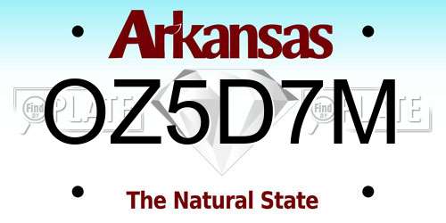 OZ5D7M Arkansas License Plate