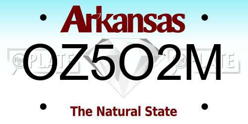 OZ5O2M Arkansas License Plate
