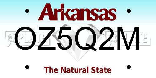 OZ5Q2M Arkansas License Plate