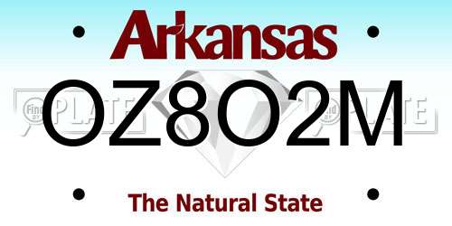 OZ8O2M Arkansas License Plate