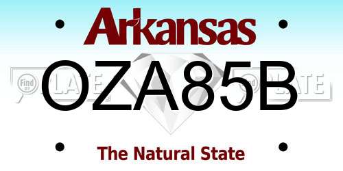 OZA85B Arkansas License Plate