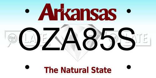 OZA85S Arkansas License Plate